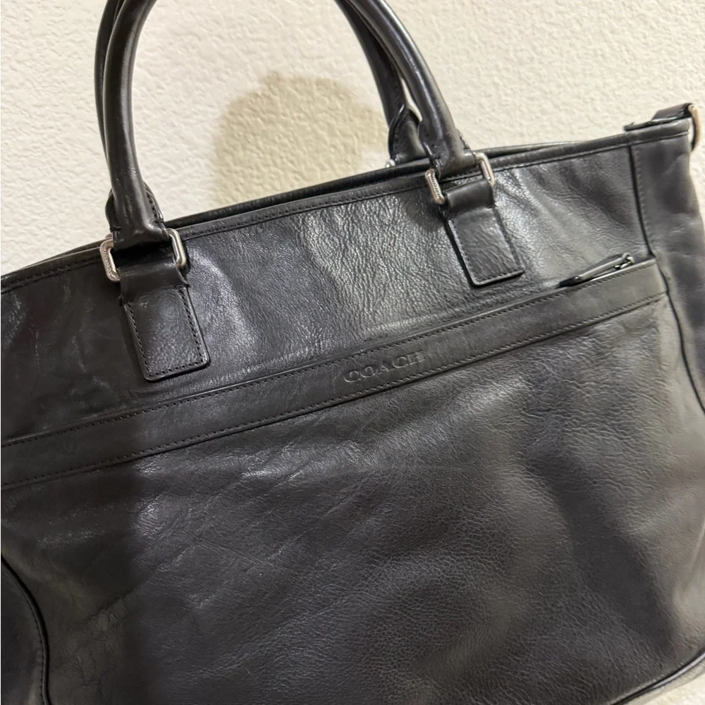 Coach Black Leather Men's Briefcase